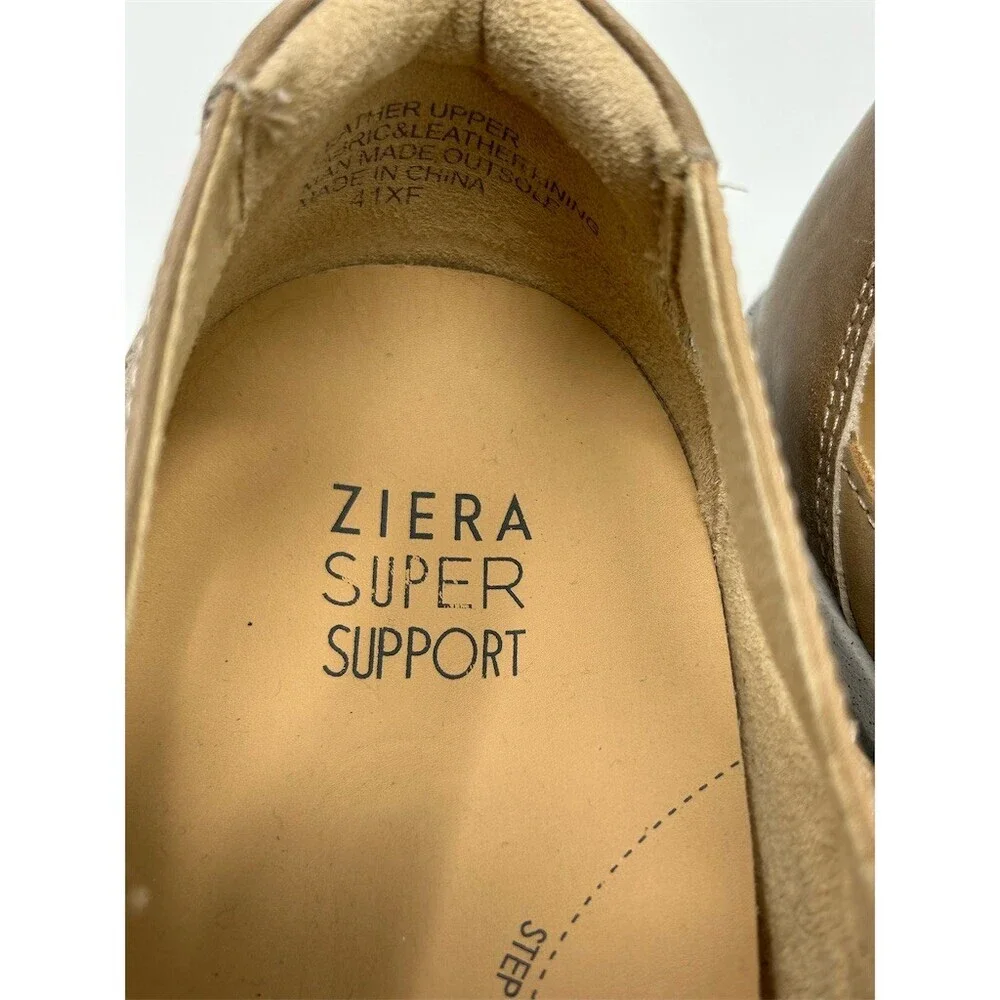 Ziera Super Support Mary Jane Comfort Flats Womens Brown Hook & Loop Strap 41 XF